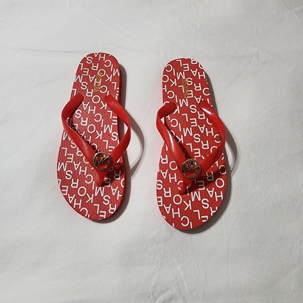 Michael Kors Red Flip Flops